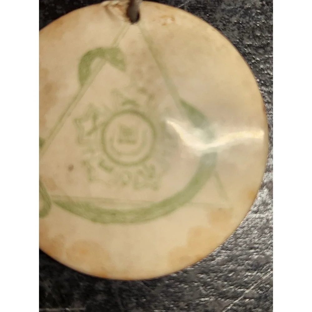 Vintage Bonner‎ Mfg Co Fraternal Pin Medal Ribbon Snake Triangle